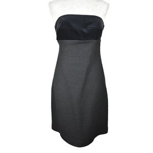 Chaiken Black Strapless Velvet Tweed Party Dress